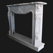 Cheminée Marbre Blanc Cadre Style Classique White Marble Classic Cheminée Frame