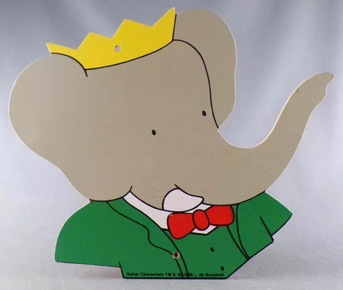 Babar wooden bust - wooden,