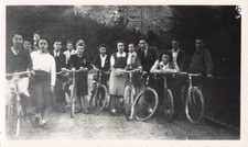 OLD PHOTOGRAPH GROUP BIKE ON THE ROAD
