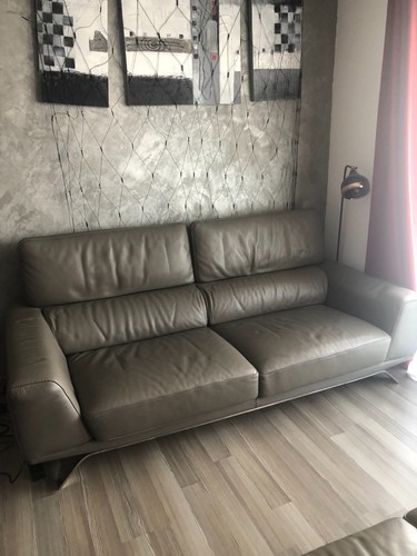Canapé cuir roche bobois gris - cuir,