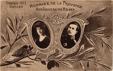 Old postcard AK Folklore - Homage of Provence - To Belgian Sovereigns (699347)