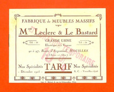 HOUILLES (78) FURNITURE CATALOGUE "LECLERC ET LE BASTARD" 1925