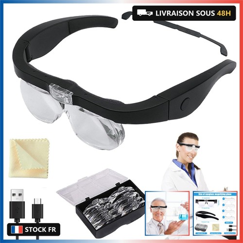 Lunette loupe grossissante led - grossissante,