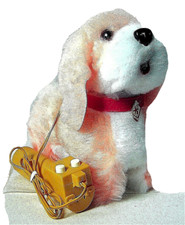 CARL AUTOMATON - PINK AND WHITE WALKING DOG REMOTE CONTROL - MADE IN WEST GERMANY