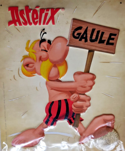 Plaque métal astérix gaule - plaque,