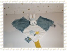 Doudou  Plat Ane Paco Tons de  Bleus Blanc Victor et Lucie Noukies Noukie's