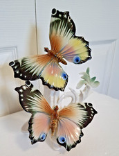 Karl Ens Germany 9" Large Colorful Pair of Rare Butterflies Figurine Mint