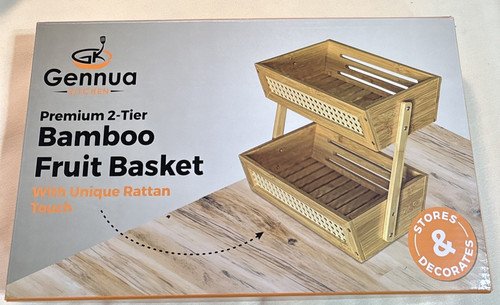 Bamboo fruit basket tier - bamboo,