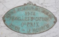 PLAQUE CONCOURS AGRICOLE ROANNE LA PACAUDIERE 1968 CHAROLAISE FONTE D'ALUMINIUM