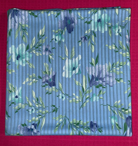 Tissu vintage jersey fond bleu