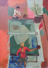 Huile sur Carton Sign Douglas