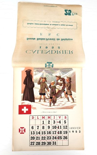 Rare calendrier scout 1952