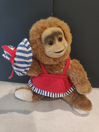 Vintage felted face monkey - vintage,