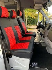 Housse de siège 2+1 pour MERCEDES SPRINTER VW CRAFTER 2006-2018 LHD CUIR ROUGE
