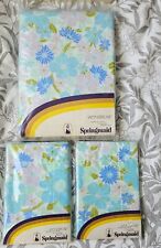 NEUF Parure de draps vintage, années 60-70, pour 2 personnes, 1 drap et 2 taies