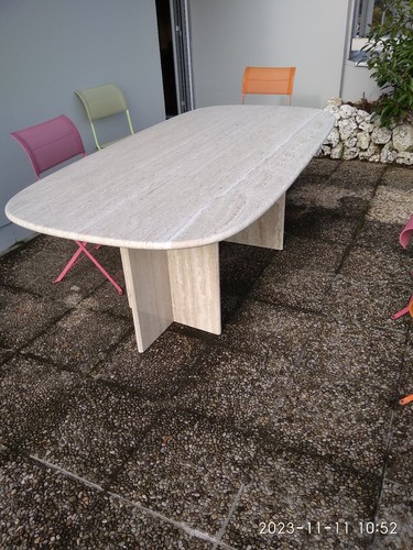 Table salle manger marbre - a,
