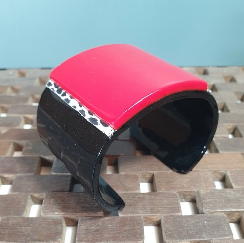 Bracelet manchette rouge - manchette, noir