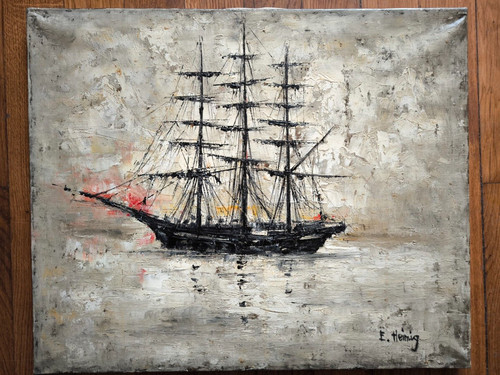 Peinture couteau marine - au,