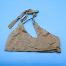 Baobab Medium Beige One Shoulder Cutout Unpadded Wide Strap Bikini Top Swimwear