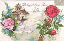 CP ILLUSTRATED SEQUINS FROM 1 FRIEND NEST BOX PINK DOVES FLOWERS 34276