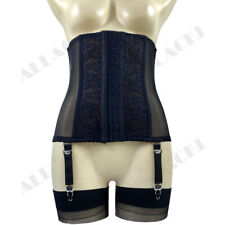 NEW Allacki Sheer Mesh Boned Waist Cincher with 6 Straps Garter Belt Body Shaper
