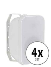 4 Enceintes Haut-parleur HiFi Extérieur Mur Etanche Jardin Outdor IP56 Blanc 50W