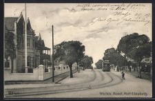 Old postcard Port Elizabeth, Whites Road, tram 
