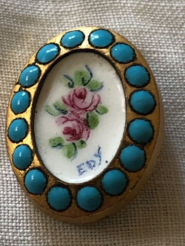 Bouton ancien émaillé - ,