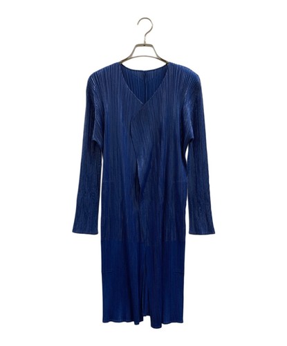 Cardigan plissé bleu