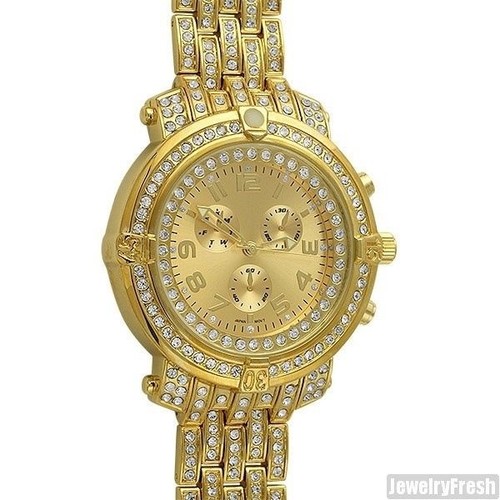 Gold iced out custom - gold, big