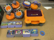V Smile TV Learning System Orange VTech Console Bundle Controller Games Cords