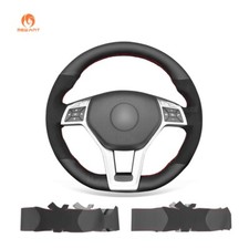 DIY Athsuede Genuine Leather Steering Wheel Wrap for Mercedes-Benz CLA GLA45 AMG