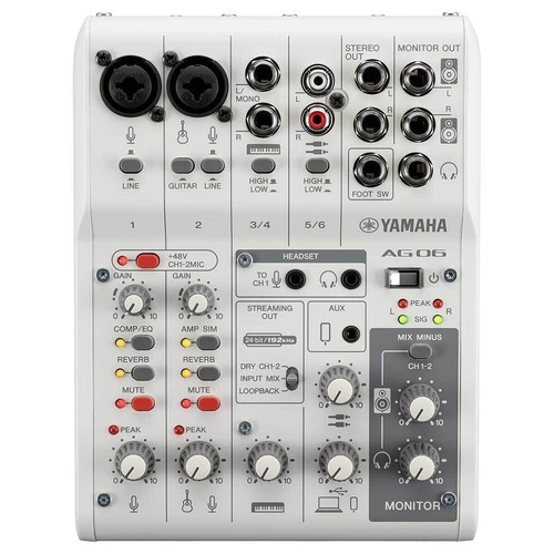 Yamaha ag06mk2 6ch live - ag06mk2, w