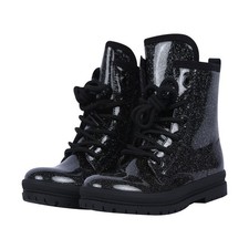 Enfants Filles Ados Femmes Paillette Cheville Lacets Bottes En TPU Sole Confort