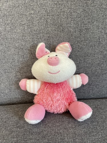 Doudou cochon rose poil long - doudou,