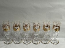 6 VAL ST. LAMBERT Crystal PAMPRE D'OR Fluted Champagne Glasses