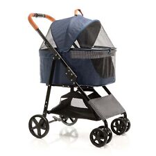 Fudajo Poussette pliable pour chien 2en1 Buggy bleu Petits animaux Sac transport