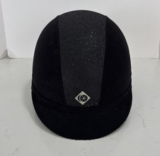 Charles Owen JR8 Riding Helmet Size 7-1/4 Black Microfiber Suede With Sparkle