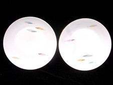 🇫🇷 PAIRE ASSIETTES PORCELAINE ALLEMANDE ZEH SCHERZER DECOR PLUME