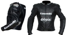 KAWASAKI Veste en Cuir de Moto