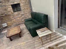 Canapé 2 places en cuir vert