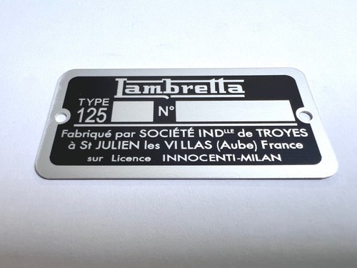 Plaque constructeur lambretta - constructeur,