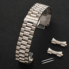 Curved Stainless Steel Metal Bracelet Clasp Replacement Watch Band Strap 12-22mm