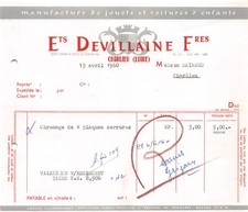 1960 MANUFACTURE OF TOYS AND CHILDREN'S CARS ETS DEVILLAINE IN CHARLIEU -