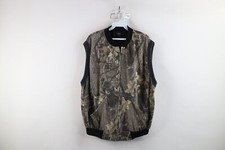 Vtg 90s Streetwear Mens XL Faded Mossy Oak Camouflage Sleeveless Vest Jacket USA