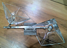 PLAFONNIER DOUBLE JP RYCKAERT chromé verres épais DESIGN STYLE VINTAGE