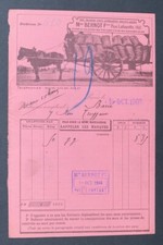 Invoice 1908 BERNOT BOIS CHARBON LAFAYETTE PARIS old bill invoice 7