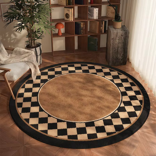 Tapis rond damier - tapis,