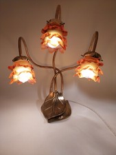 Lampe feuilles laiton fleurs