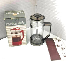 MELIOR PYREX FRANCE Small 3 Cup French Press New Old Stock 1970's clear Lucite